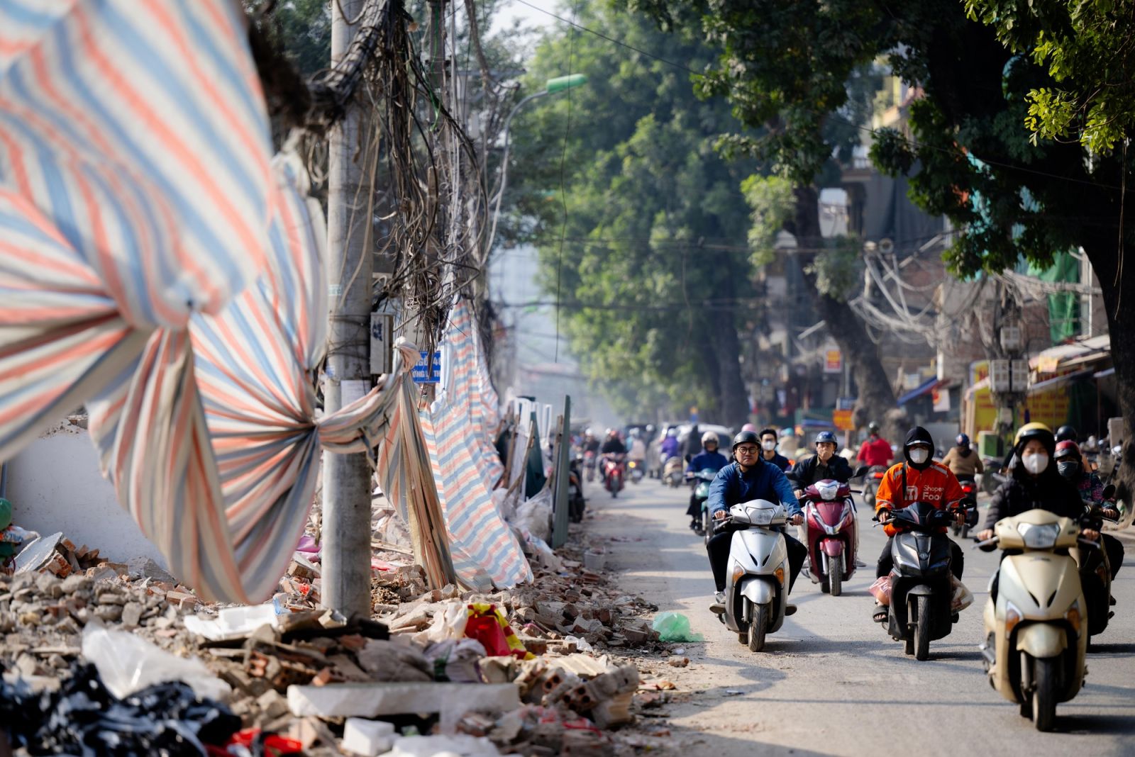 Toàn cảnh đại công trường thi công đường Vành đai 1