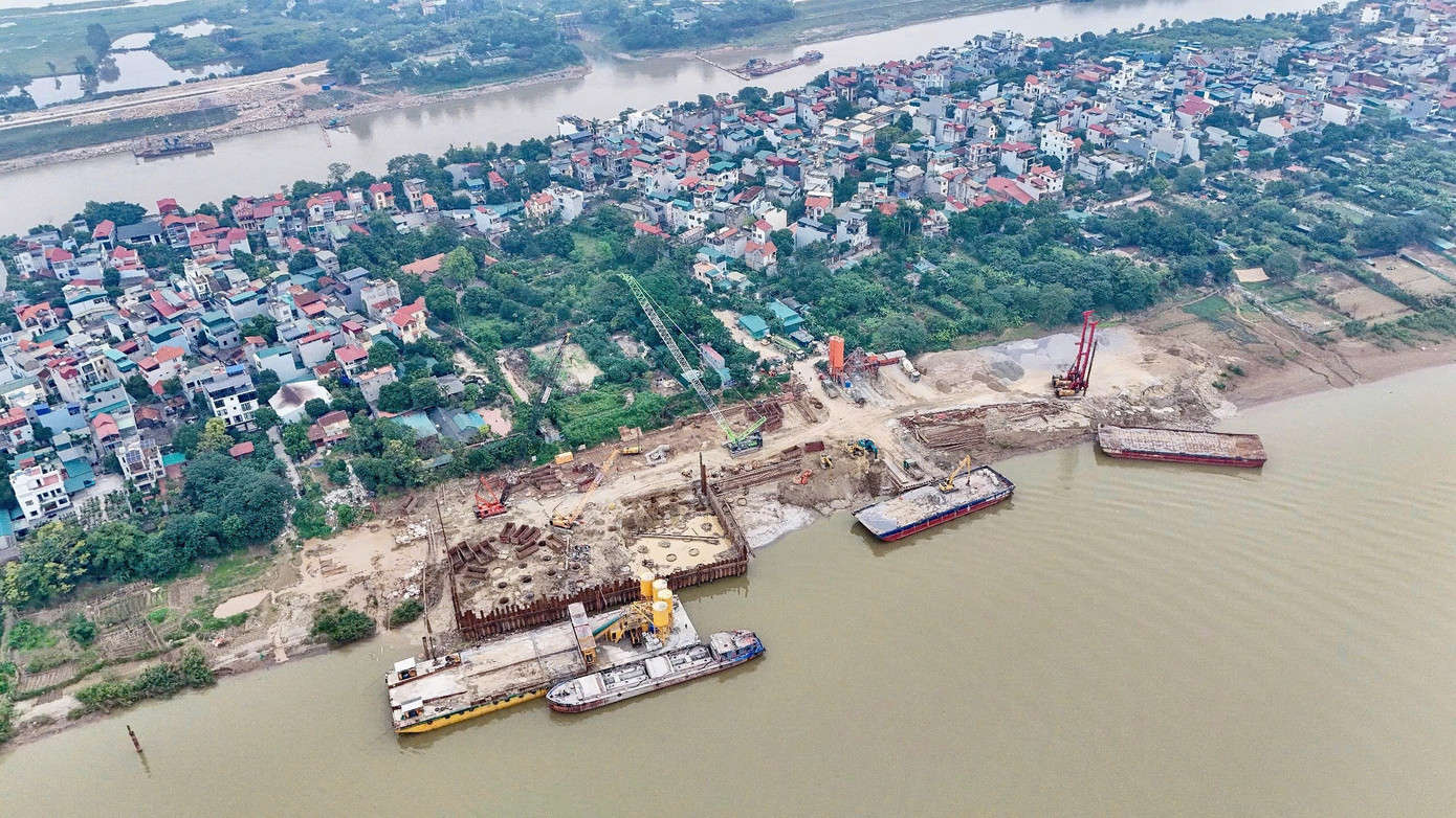 Tiến độ mới nhất cầu Tứ Liên, Hà Nội năm 2026